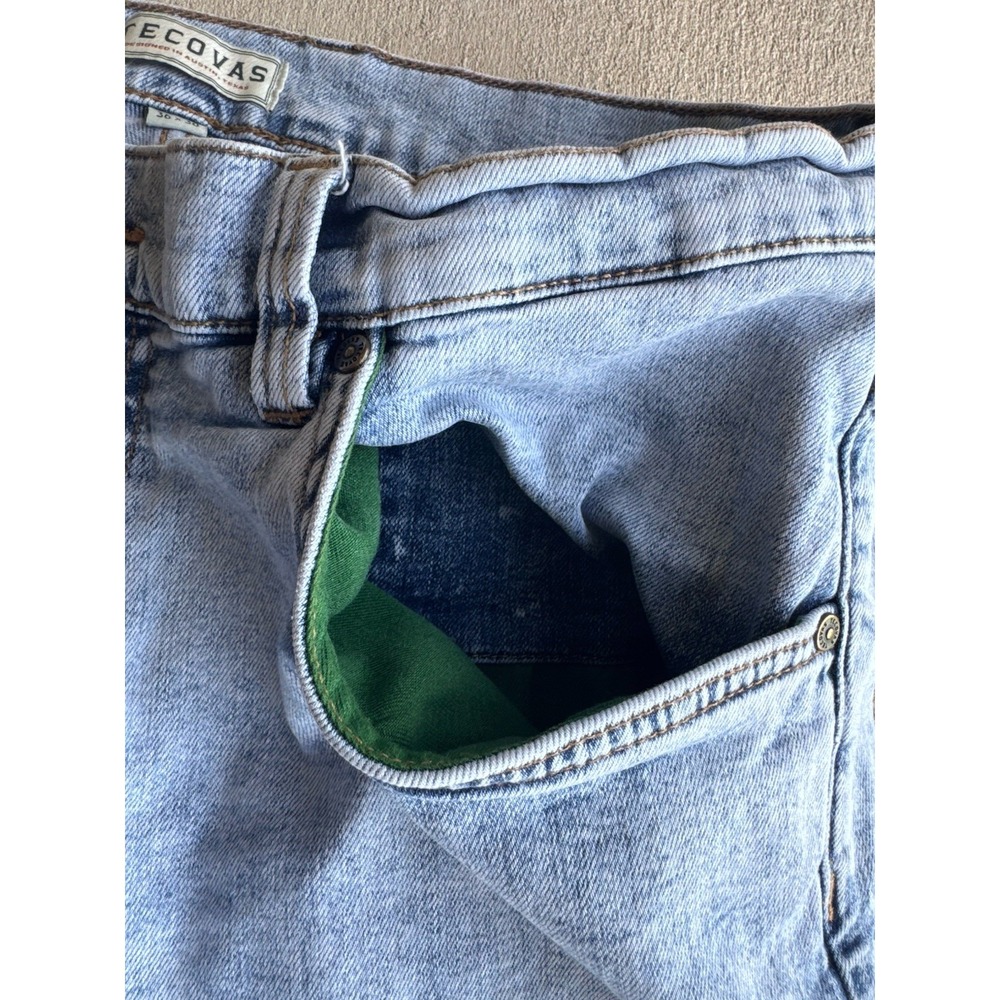 Tecovas Men's Slim Straight Jeans 36x30 Light Blue Stretch Denim Western Ranch - Picture 11 of 13